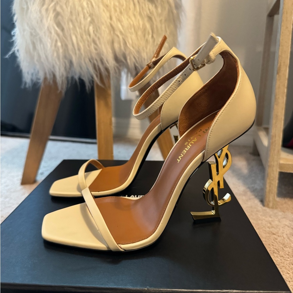 YSL Opyum Real Beige Heels - 37.5